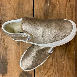 VANS Metallic Slip On gold sneakers Size 9